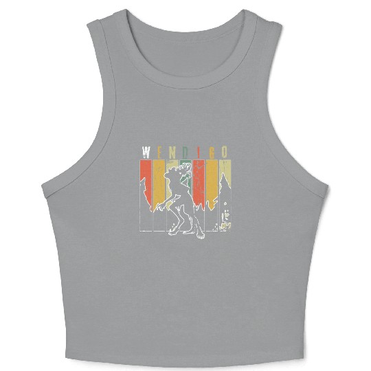 Retro Folk Wendigo Halloween Cryptid Monster Crop Tank Top