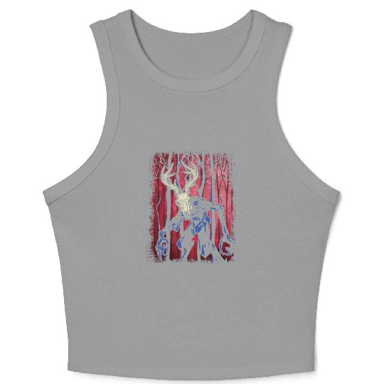 Wendigo Folk Creature Forest Halloween Cryptid Crop Tank Top