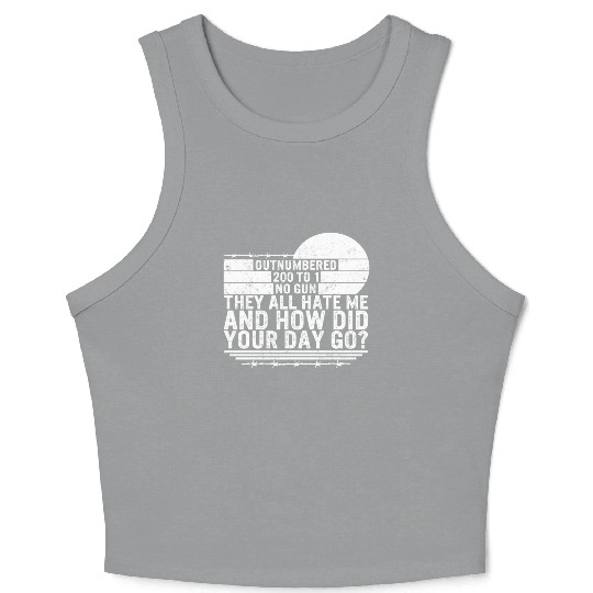 Correctional Officer Crop Tank Top, Out Numbered 200 To 1