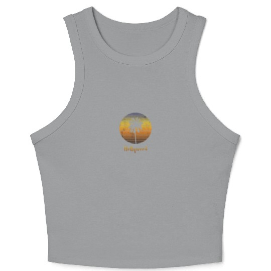 Retro Souvenir Hollywood California Sunset Crop Tank Top