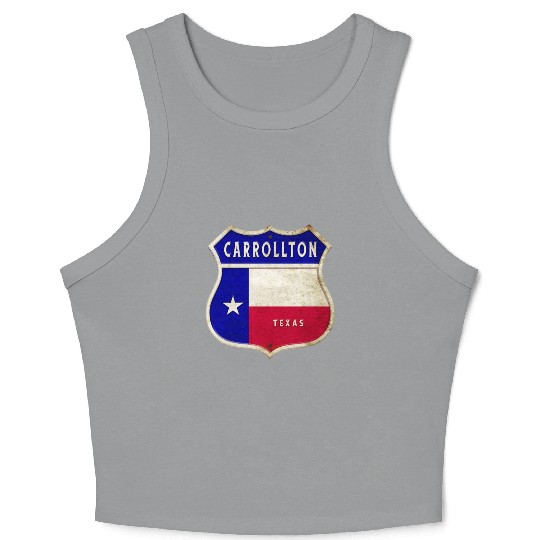 Carrollton Texas Crest Flag Design Crop Tank Top