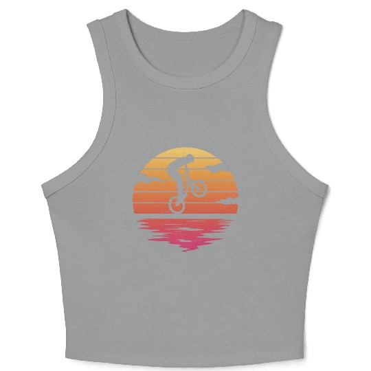 BMX Bike Tricks Graphic Bicycle Riders Cycling BMX Crop Tank Top
