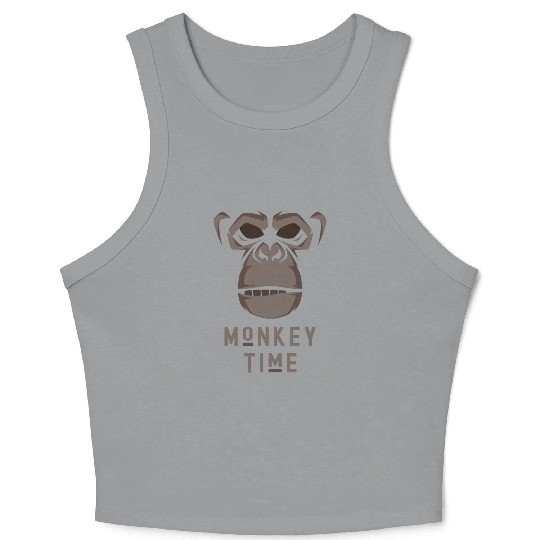 It's Monkey Time Cute Adorable Funny Monkey Face Crop Tank Top