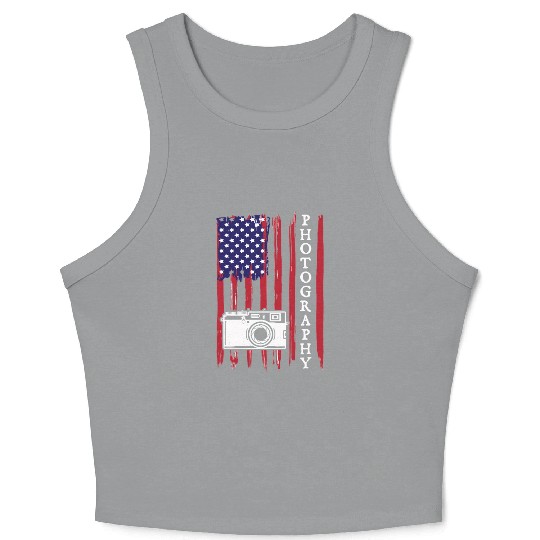 Photography Crop Tank Top USA American Flag Crop Tank Top Aviatio