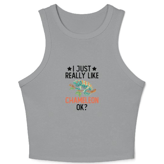 I Just Really Like Chameleon Lizard Reptile Pet Crop Tank Top