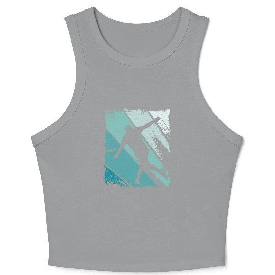 Disc Golf Player Graphic Frisbees Flying Disc Golf Crop Tank Top