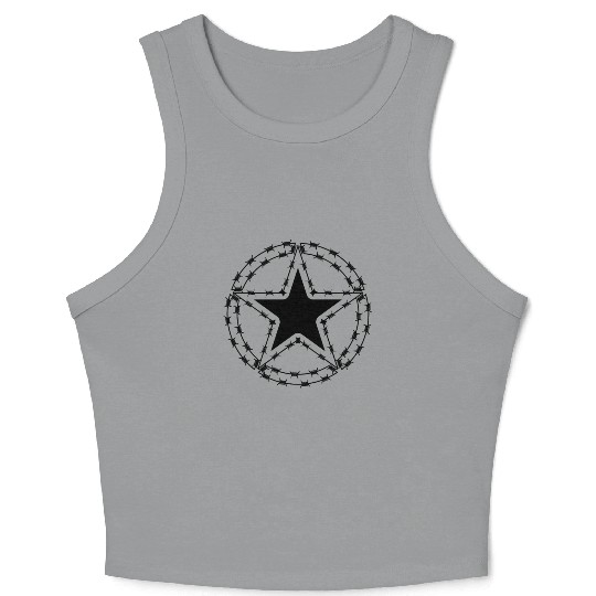Barbed Wire US Army Star Crop Tank Top
