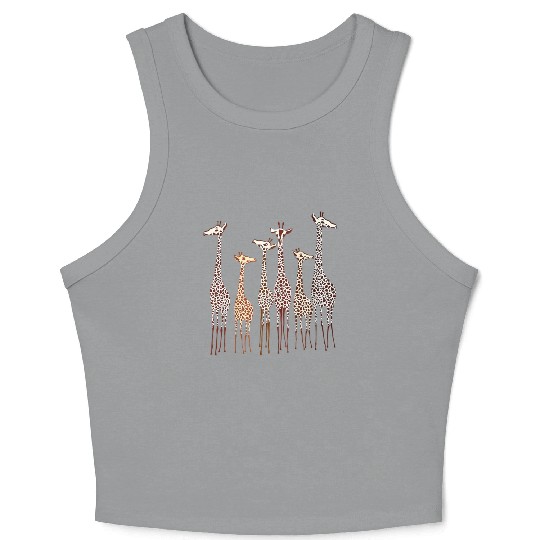 Cute Giraffe Animal Lovers Funny Nature Lover Crop Tank Top