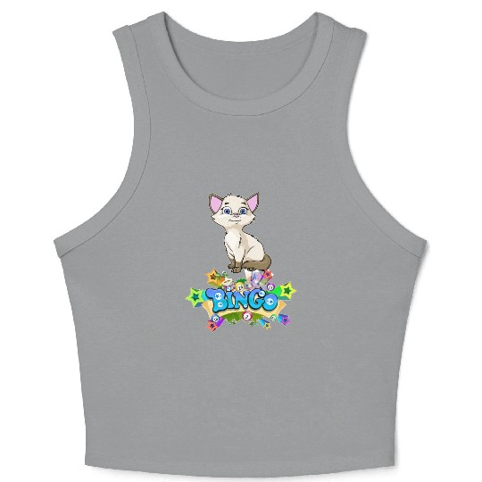 Bingo Gatos camisa los gatos Gatito caprichoso Crop Tank Top