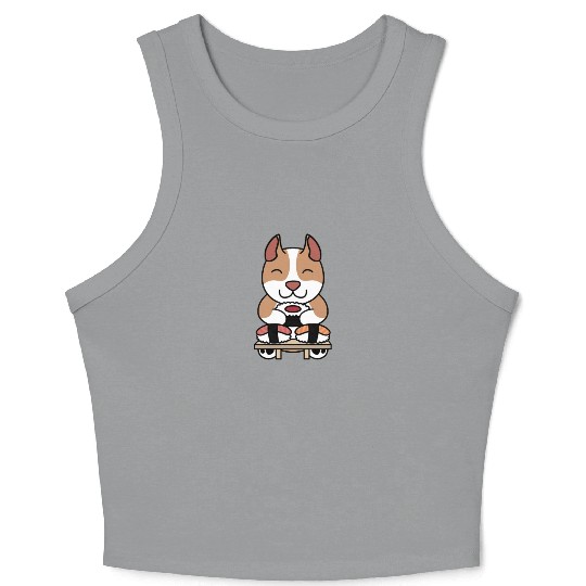 Sushi Lover Pit Bull Crop Tank Top