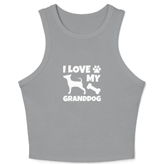 I Love My Granddog Miniature Pinscher Crop Tank Top