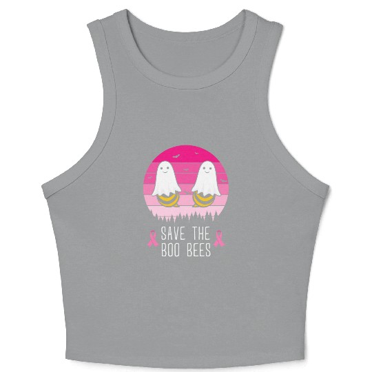 Save the Boo Bees Breast Cancer Awareness Crop Tank Top