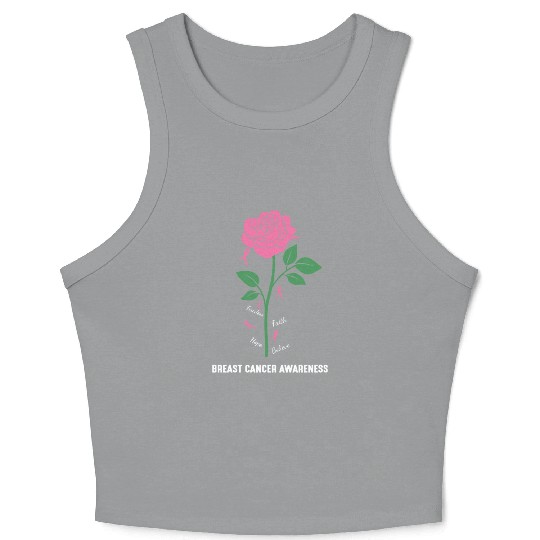 Fearless Faith Hope Beleive Breast Cancer Awarenes Crop Tank Top