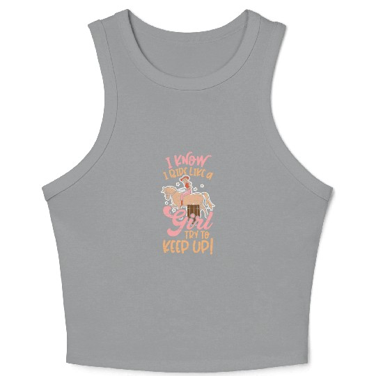 Barrel Racing Rodeo Equestrian Horse Barrel Racer Crop Tank Top