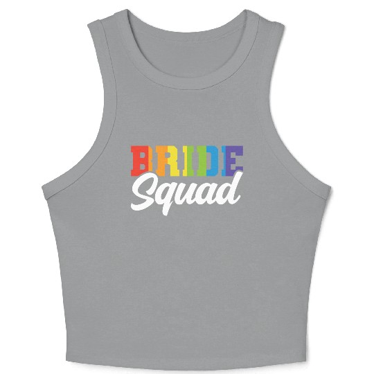 Bride Squad Lgbt Couple Wedding Gay Pride Bridal Crop Tank Top