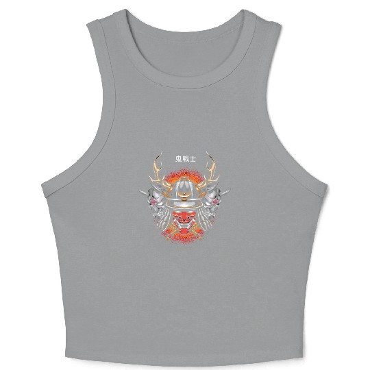 Japan Oni Samurai Warrior Crop Tank Top