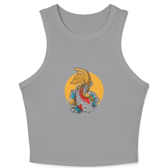 Japanese Koi Fish Crop Tank Top