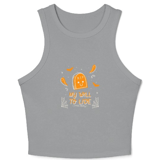 My will to live 1993 today halloween tombstone fun Crop Tank Top