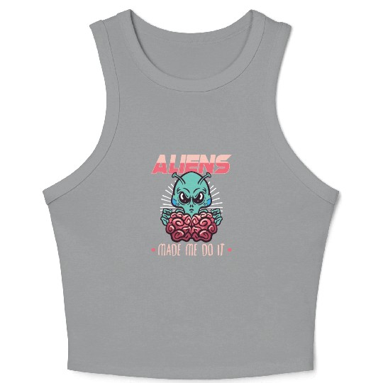 Alien Extraterrestrial Area 51 UFO Space Geek Gift Crop Tank Top
