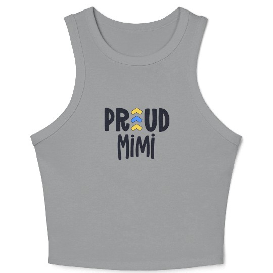 Proud Mimi Down Syndrome Grandma Family T21 Crop Tank Top