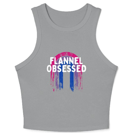 Flannel Obsessed Bisexual LGBTQ Bi Pride Outfit Crop Tank Top