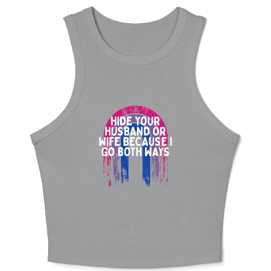 I Go Both Ways Bisexual LGBTQ Bi Pride Sarcastic Crop Tank Top