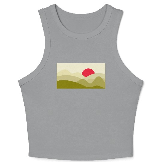 Minimalist Sun Olive Green Crop Tank Top