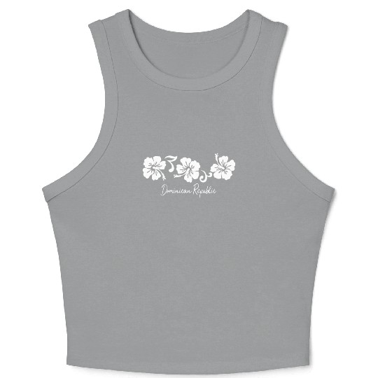 Dominican Republic Hibiscus Flower Crop Tank Top