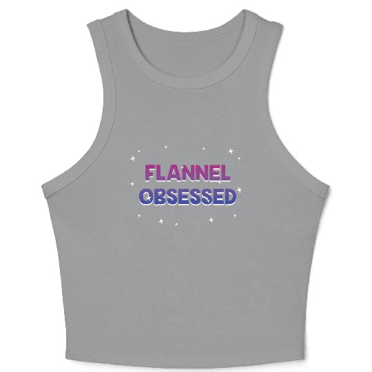 Flannel Obsessed Bisexual LGBTQ Bi Pride Outfit Crop Tank Top