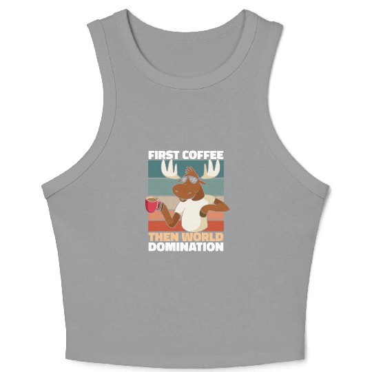Moose Elk Coffee Sunglasses Crop Tank Top