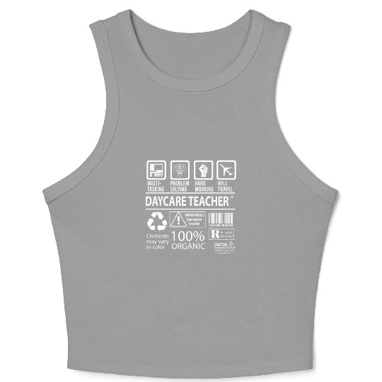 Daycare Teacher Crop Tank Top - Multitasking Job Gift It