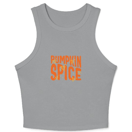 Halloween Theme Cute Pumpkin Spice Coffee Lover Crop Tank Top