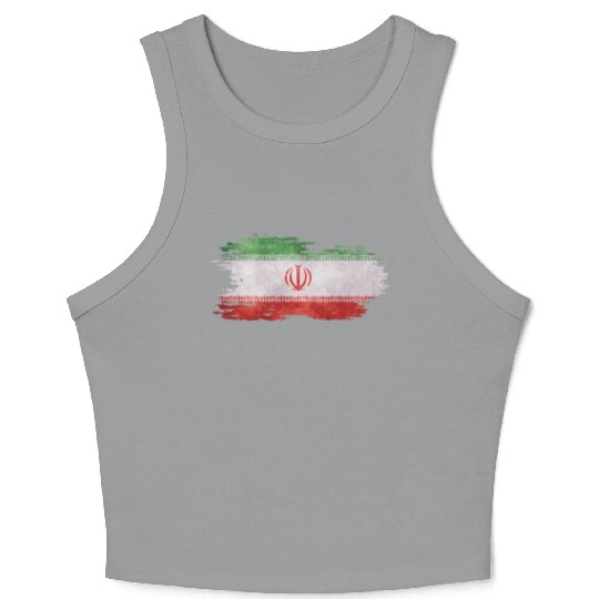 Iran - national flag, brush effect Crop Tank Top