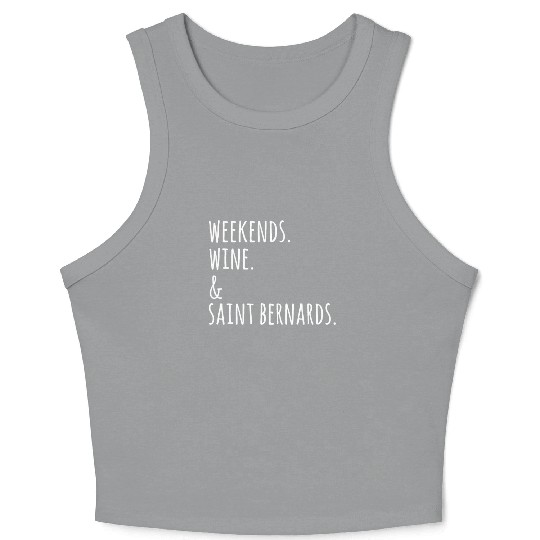 Weekends Wine And Saint Bernard Crop Tank Top