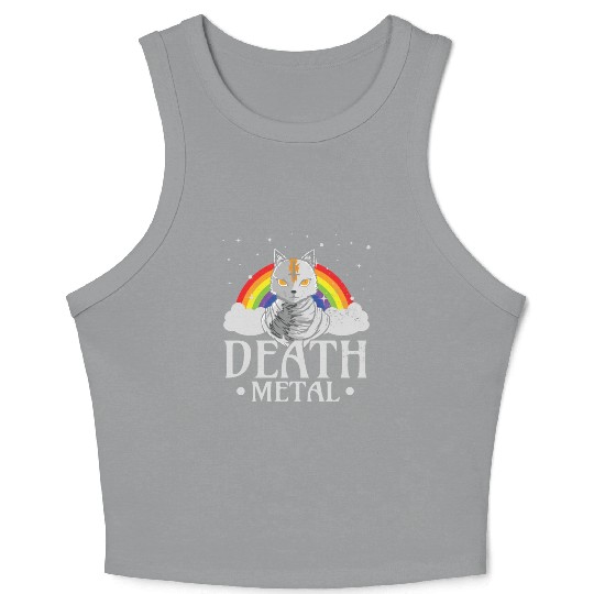 Death Metal Rock Satan Cat For Concerts Festivals Crop Tank Top