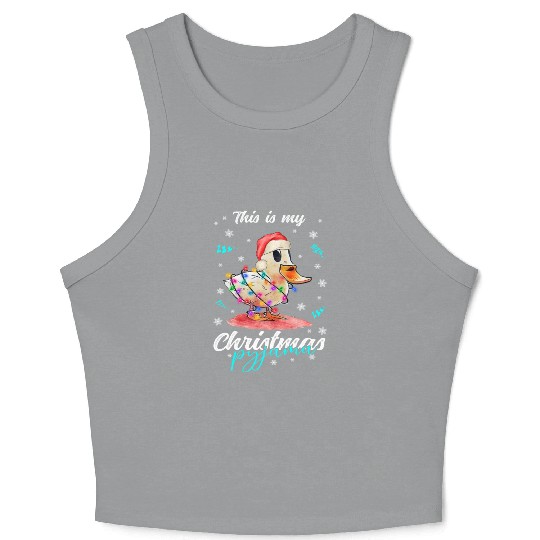 Winter Christmas Pyjama Duck Crop Tank Top
