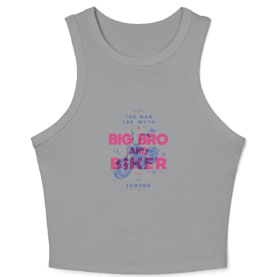 Big bro and biker the man the myth the legend Crop Tank Top