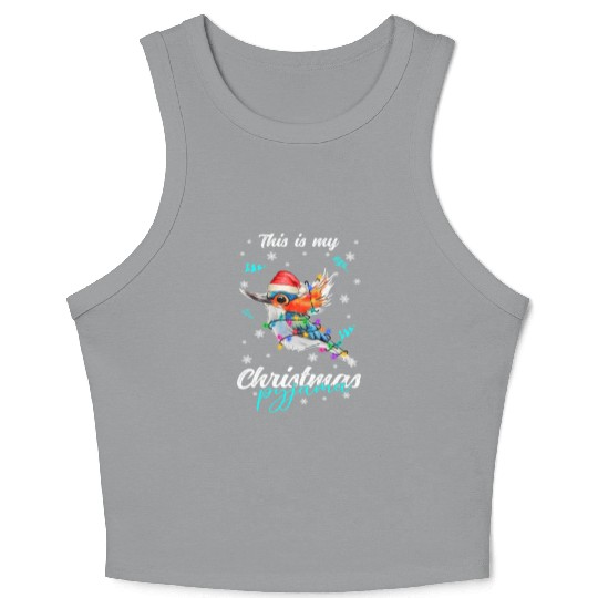 Winter Christmas Pyjama Hummingbird Crop Tank Top