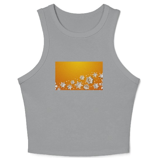 Modern Snowflakes Orange Crop Tank Top