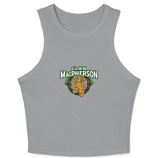 Clan MacPherson Cute Baby Lion Rampant Kitten Crop Tank Top