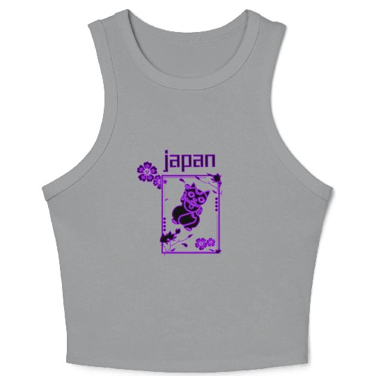 Japan Neon lucky Cat Crop Tank Top