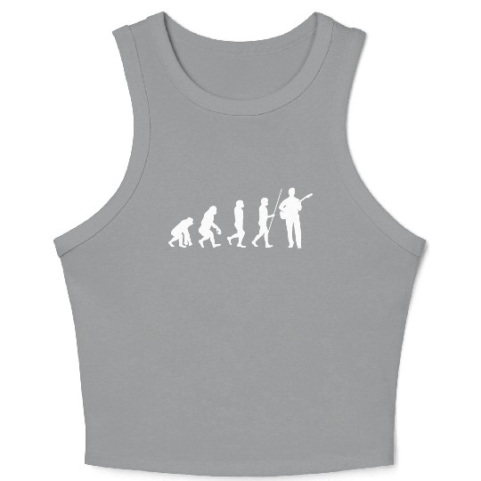 Guitar Evolution Guitarist Musician Guitar Player Crop Tank Top