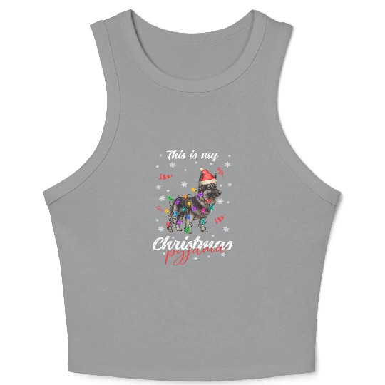 Winter Christmas Pyjama German shepherd dog Crop Tank Top