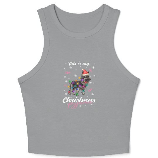Winter Christmas Pyjama German Shepherd Dog Crop Tank Top