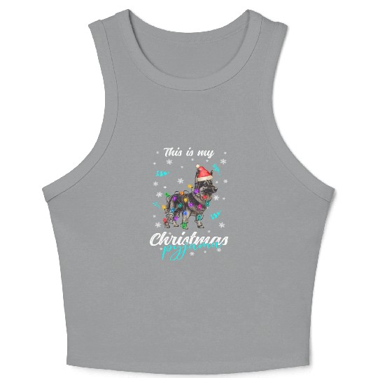 Winter Christmas Pyjama German Shepherd Dog Crop Tank Top