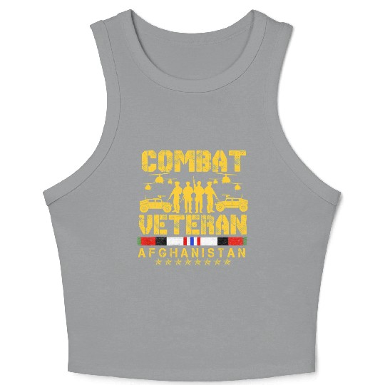 Combat Veteran Afghanistan Proud Us Crop Tank Top