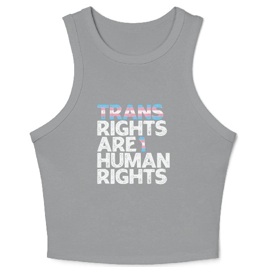 LBGT Flag Gay Pride Trans rights are human rights Crop Tank Top