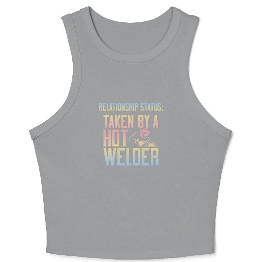 Welder Welding Girlfriend Crop Tank Top