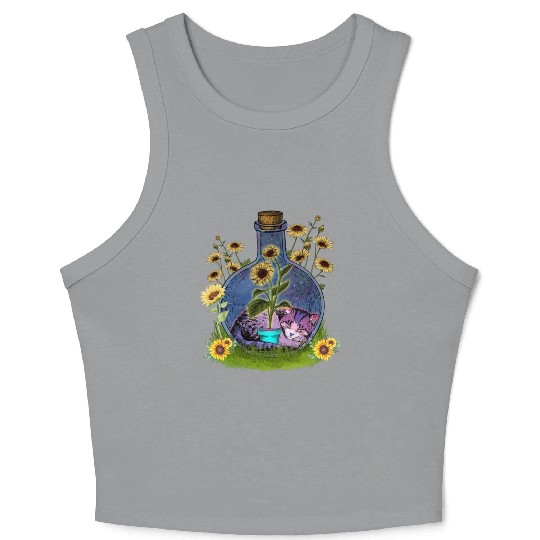 Cat Nap In A Jar Crop Tank Top