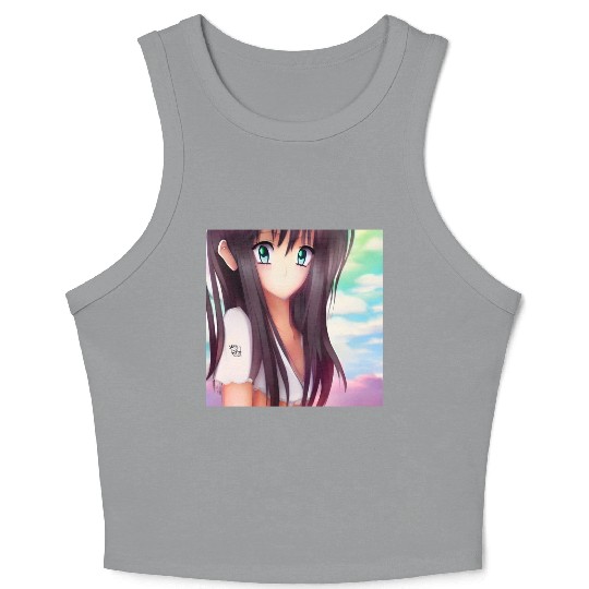 Cute pickme girl anime style Crop Tank Top